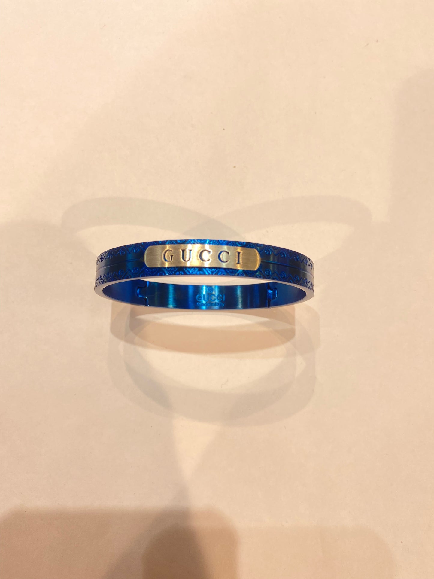 Blue Colour Cug Sliver Logo Design Heavy Quality Bracelet 199919