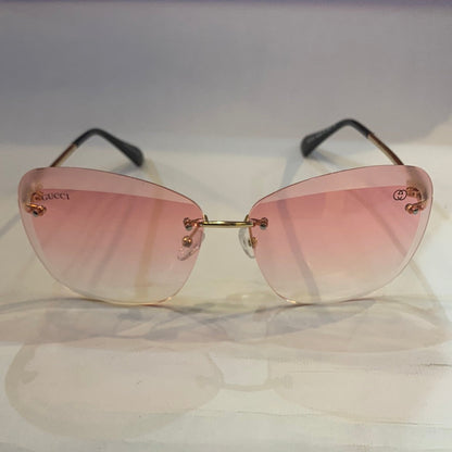 CUG Frameless Golden Black Stick Pink Shade Unisex Sunglass 6856 65 14-135