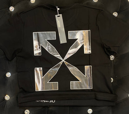 IAM FFO OFF Black Colour With OFF White Colour Print And Back Print  Lycra Cotton Fabric TShirt 781409