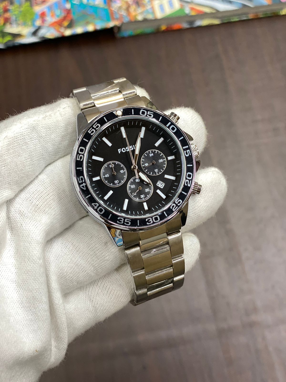 Sof Silver Chain Black Dial Men Watch 901368