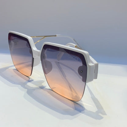 Cug White Gold Frame Purple Peach Shade Sunglass P003 C3 52 18-139