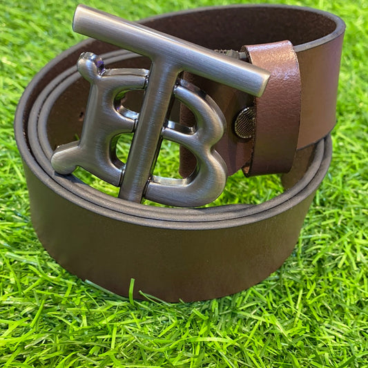 Brown Grey Genuine Leather Belt 900237