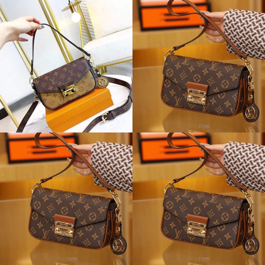 VL Multi Colour With Monogram Design Ladies Hand Flap Bag 6658