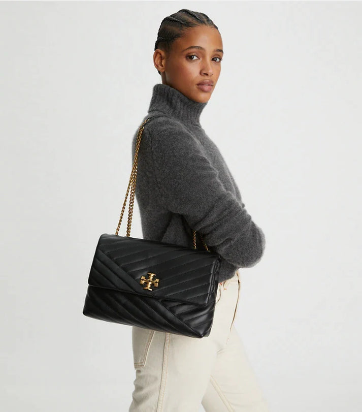 ROT Black Colour With Leather Quality Chevron Convertible Shoulder Bag Ladies Bag 880066