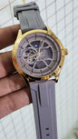 Mot Grey Silicon Strap Gold Ring Grey Dial Automatic Men Watch 901370