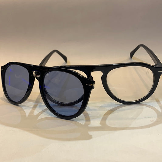 VAD Glossy Black Magnetic Frame with Transi Shade Sunglass DB7089 56 17-141