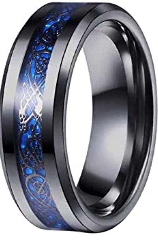 Black Color Stainless Steel Circle Plain Premium Quality Men’s Ring 50247