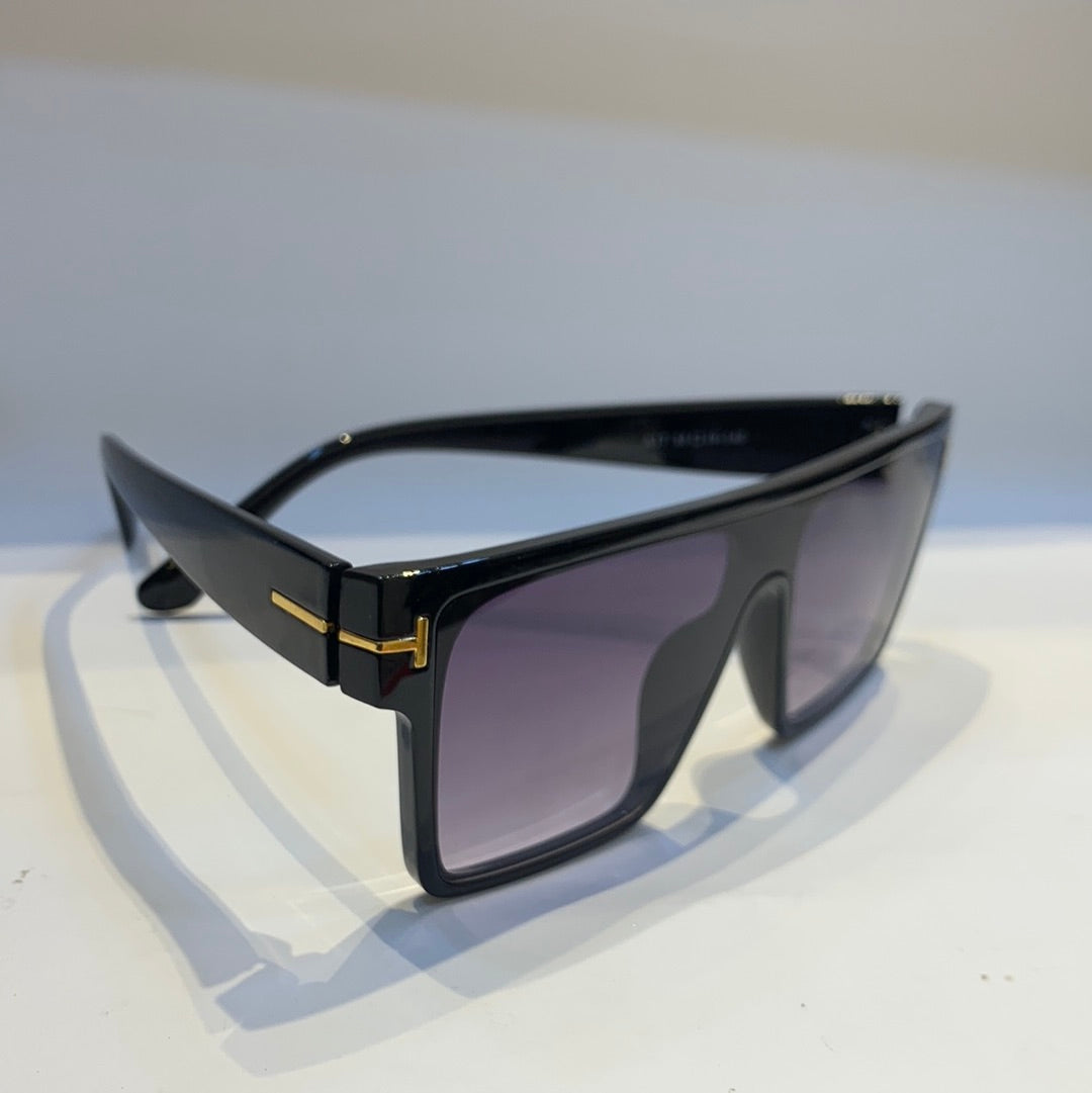 Mot Glossy Black Frame Purple White Shade Unisex Sunglass A17 55 19 140