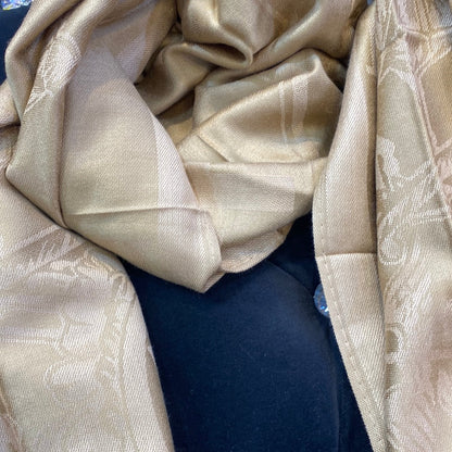 HER REH Cream Colour HER REH Print Heavy Quality Muffler  9373