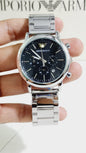 Mra Silver Chain Black Dial Chrono Working Men Watch 901086