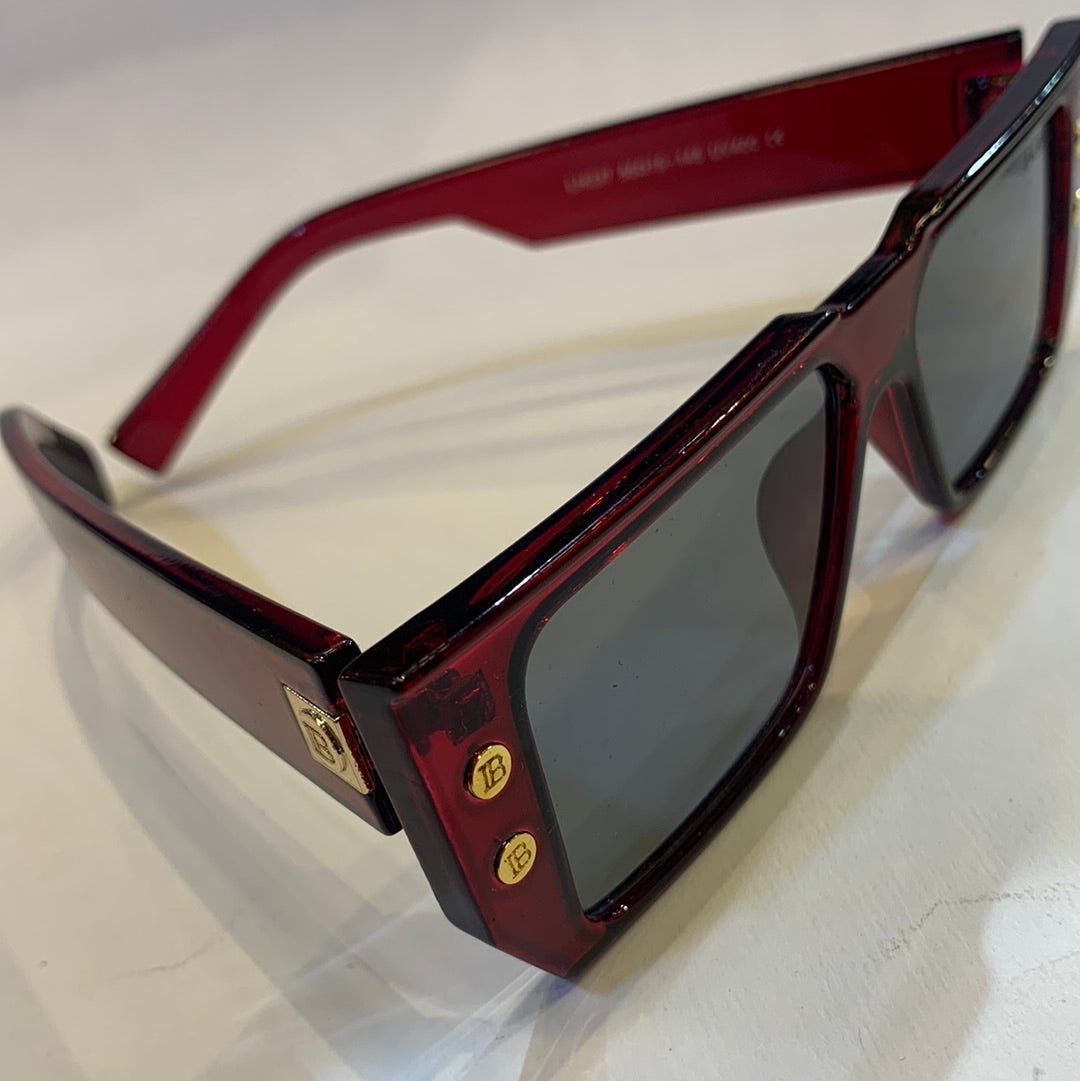 LAB Red Frame Black Shade Sunglasses LH037 55 15-145