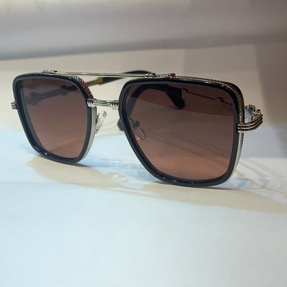 LAB Sliver Frame Brown Shade Unisex Branded Sunglasses H5592 C4 57 15-140