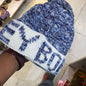 Blue White Colour Bobble Hat And Woolly Hat Bobble Pumpum Unisex Cap Hats 9332