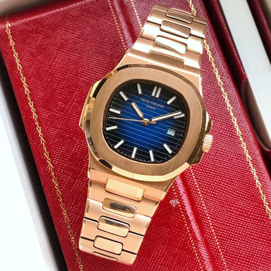 Pp Copper Chain Blue Dial Pat Tap Heavy Machinery Men’s Watch 901261