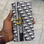 OID Black Colour Black White Print Three Fold Ladies Clutch 012092