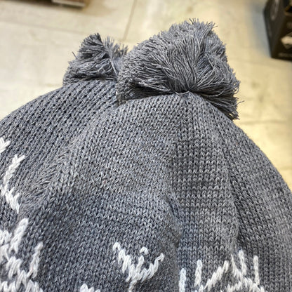 Grey Black Colour Ear flaps features braided tassels Beanie Cap 9342