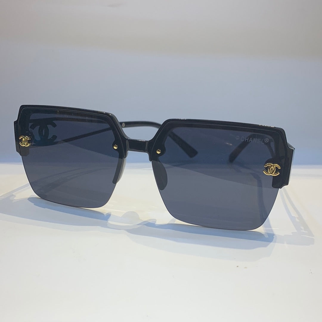 AHC Black Frame Black Shade Unisex Sunglasses 8278 55 18-140