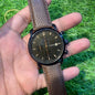 Sof Brown Leather Strap Black Copper Dial Chrono Men’s Watch
