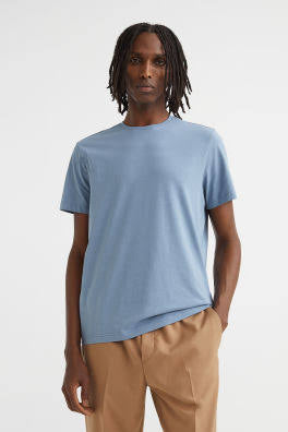 M&H Blue Colour Simple Plain TShirt 110238