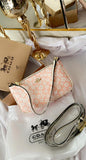 AOC Pink Colour With White Flower Print Preimum Quality Ladies Hand Bag 795404