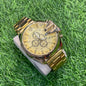 Gold Chain Gold Dial Watch For Men Japanese Machinery