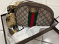 Cug Ophidia textured leather-trimmed printed And coated-canvas Ladies Hang Bag 8172