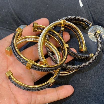 Black Gold Silver Unisex Kada (Bracelet) for men 130006