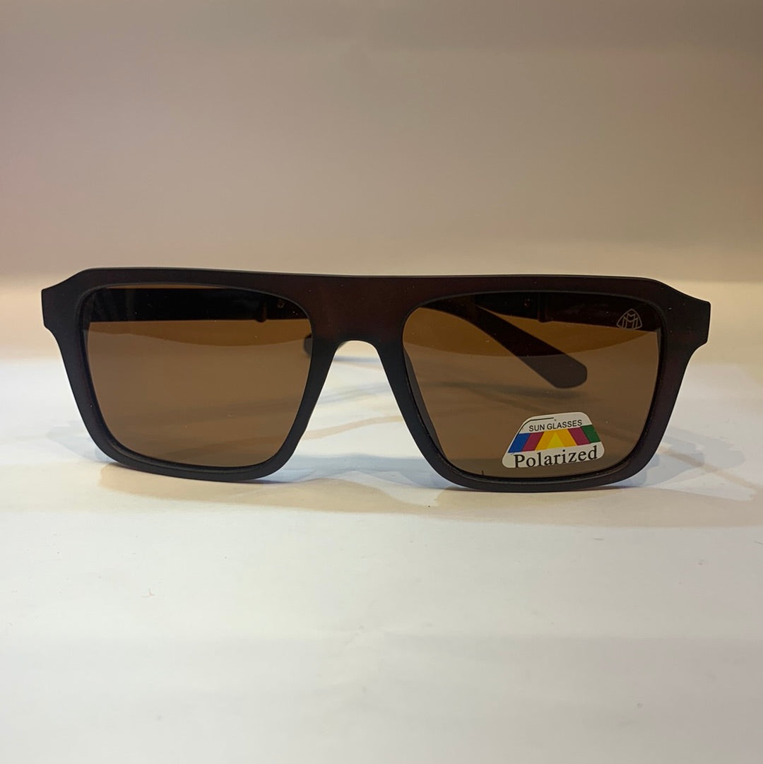 YAM Matte Brown Frame Brown Shade Unisex Sunglass AB2019 56 16-135
