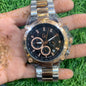 Silver Copper Chain black copper dial Chrono working Men’s watch
