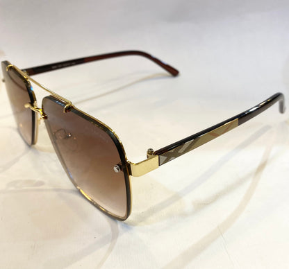 RUB Golden Brown Frame Brown Shade Sunglasses B80-337 63 12-144