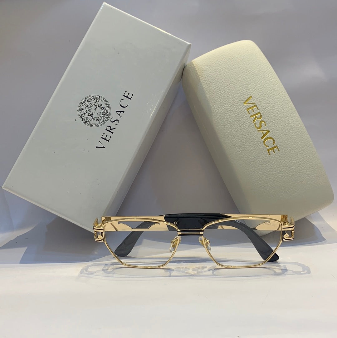Ver rev Glossy gold Frame white Shade Unisex Sunglass