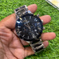Dar Silver Black Chain Black Dial Chronograph Working Men’s Watch 400670