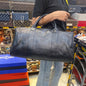 Black  colour genuine leather Duffle Bag 5201001