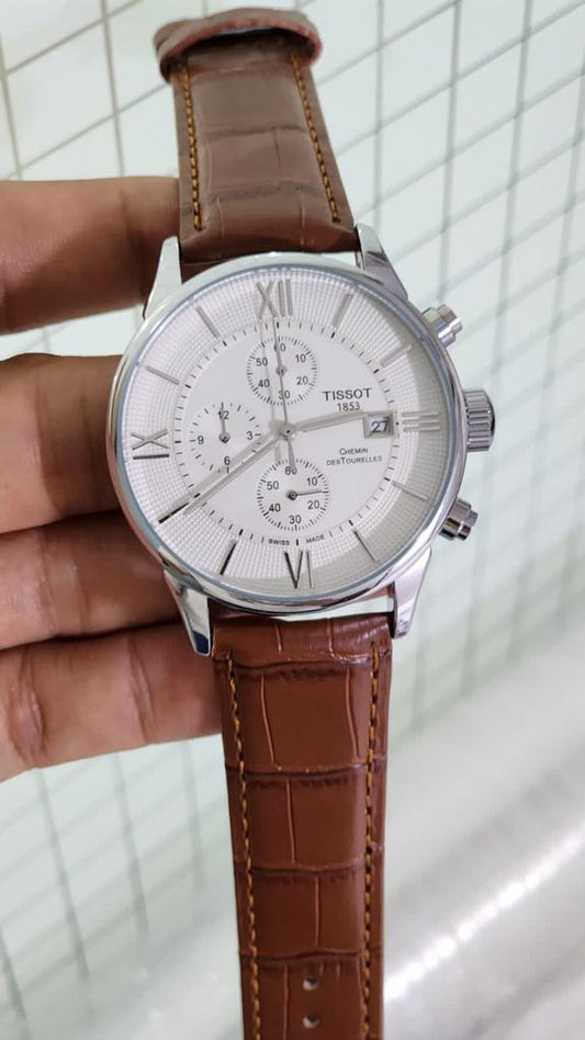 Sit Brown Strap White Dial Men Watch 901350