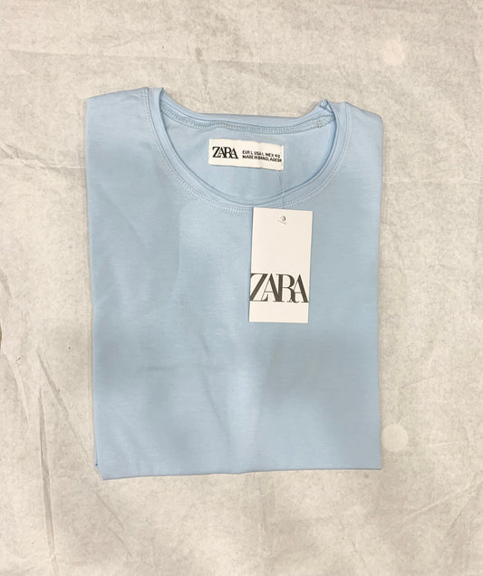 Zr Sky Blue Color Plain Half Sleeve tshirt 18873