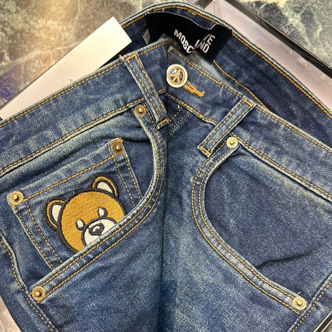 Som Mos Grey Blue Back Teddy Embroidery Mens Hight Quality Men’s Straight Jeans 67089