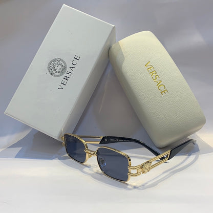 Ver rev Glossy  gold Frame gray Shade Unisex Sunglass 8060 55 17 135