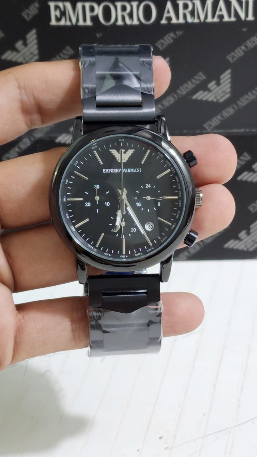Mra Black Chain Black Dial Chrono Working Men Watch 901087