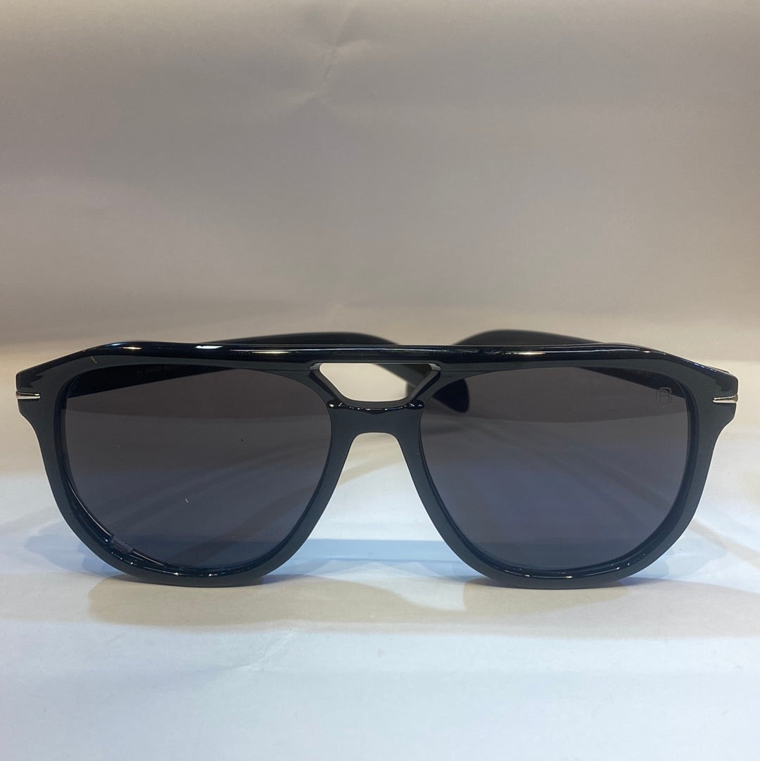 VID Glossy Black Frame Black Shade Unisex Sunglass B2207 60 14-151