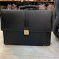 Black  colour Genuine Leather Heavy Quality Big Size Lock Laptop Bag 4214