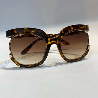 LAS REF Leopard Frame Brown Shade Unisex Branded Sunglasses
