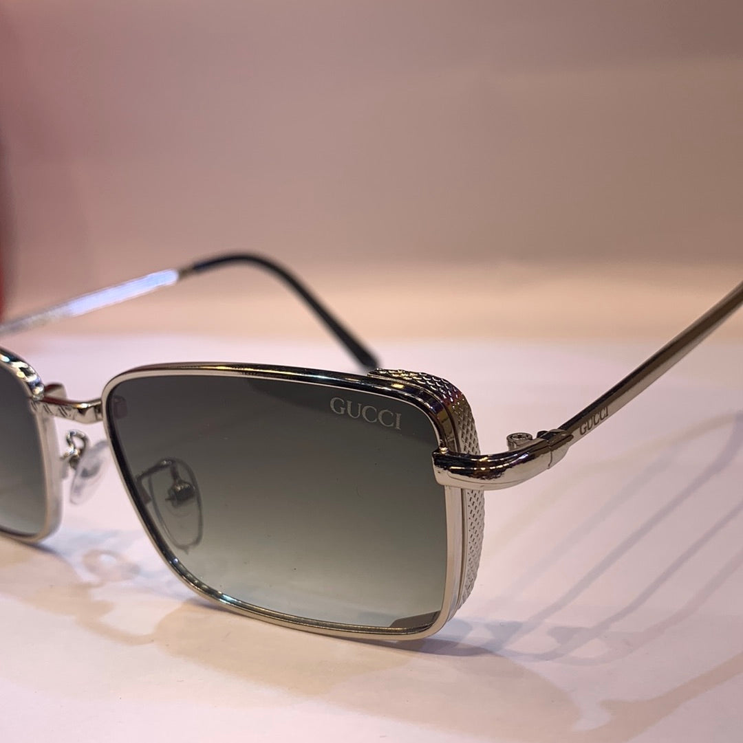 CUG Sliver Frame Green Shade Small Frame Unisex Sunglass 2252