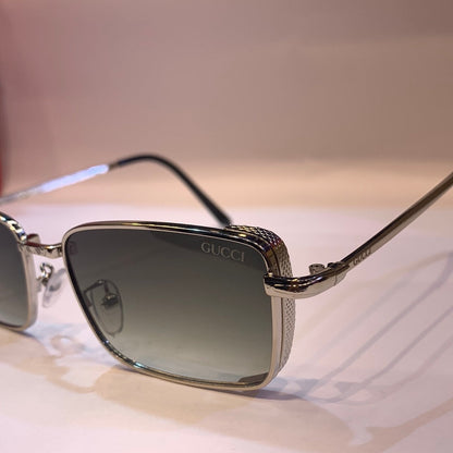 CUG Sliver Frame Green Shade Small Frame Unisex Sunglass 2252