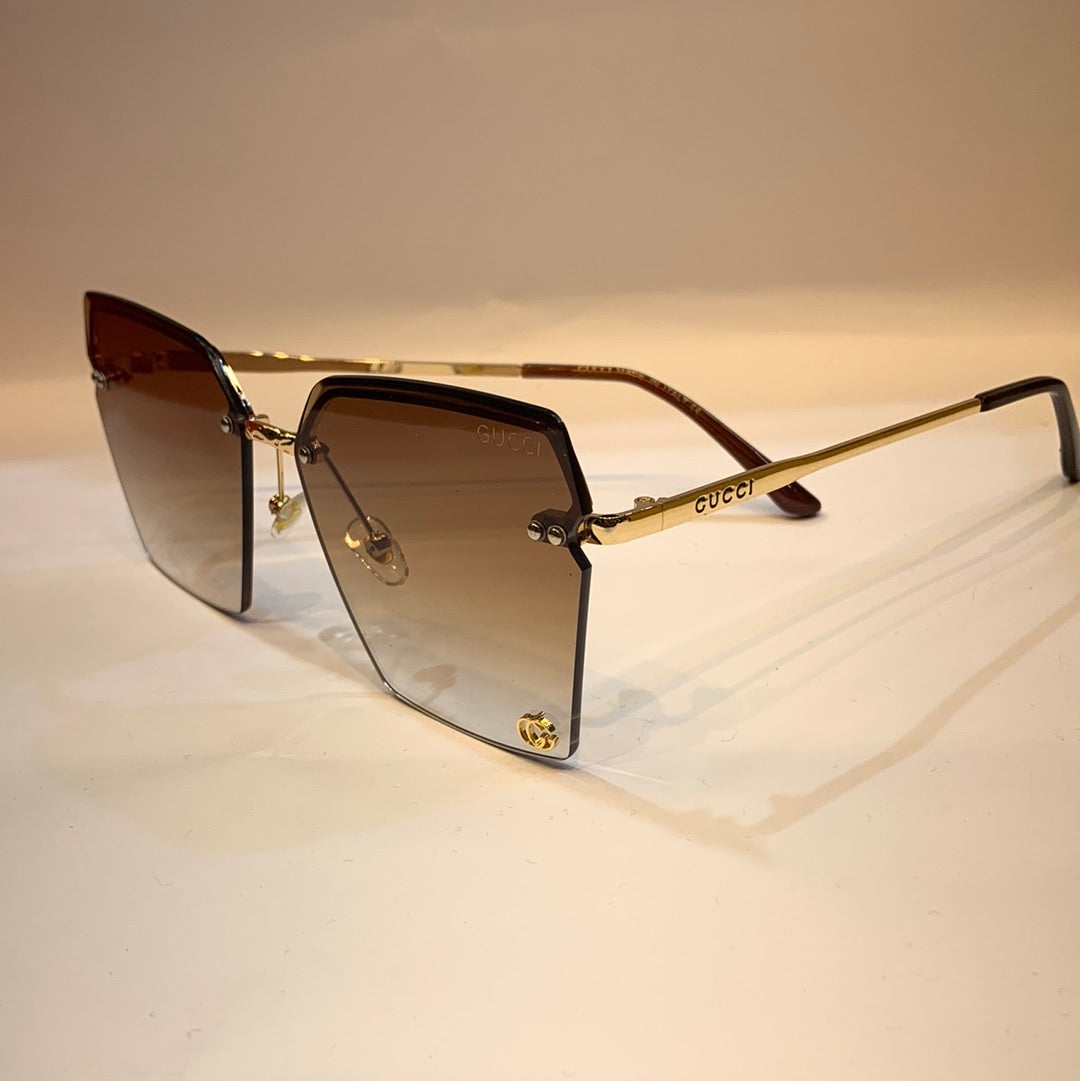 CUG Gold Frame Brown Shade Unisex Sunglass 2013 64 14-140