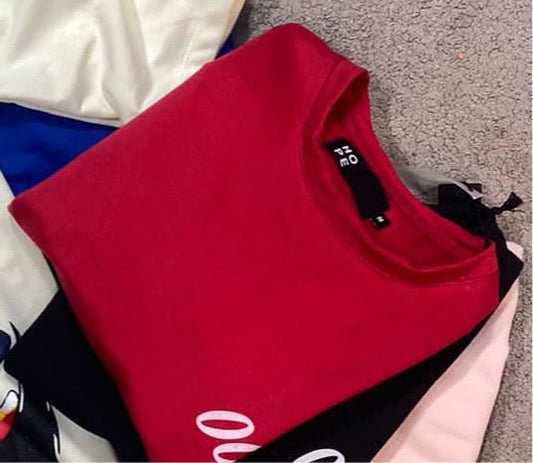 HOPE Red Colour With 007 Back Print Drop Shoulder TShirt 108581