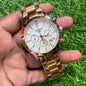 TIS SIT Rosegold Chain White Dial Chrono Working Men’s Watch