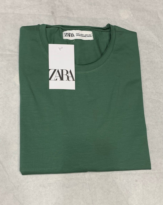 Zr Green Color Plain Half Sleeve tshirt 18875