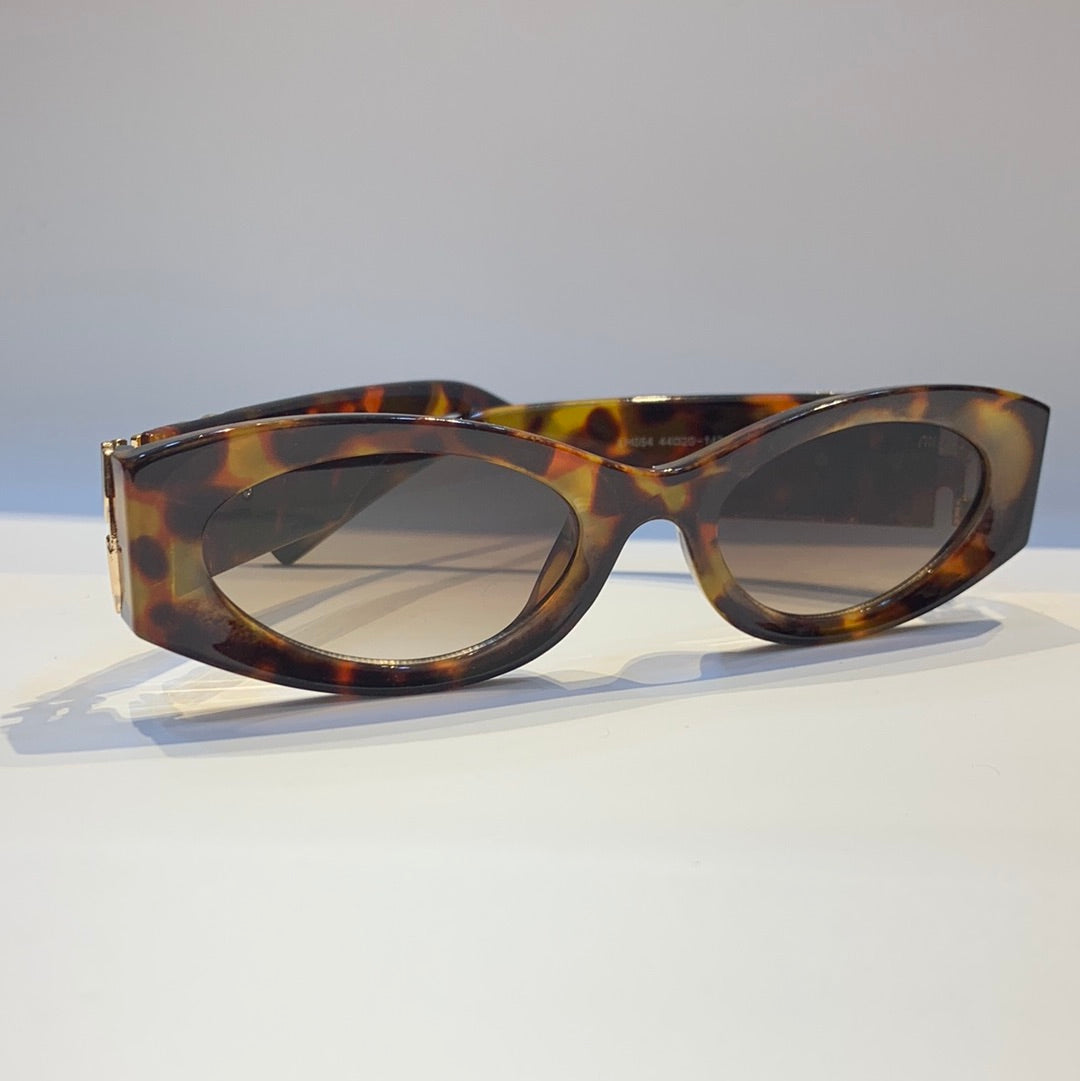 Uim Miu Leopard Frame Brown Shade Sunglass LH05444 20-145