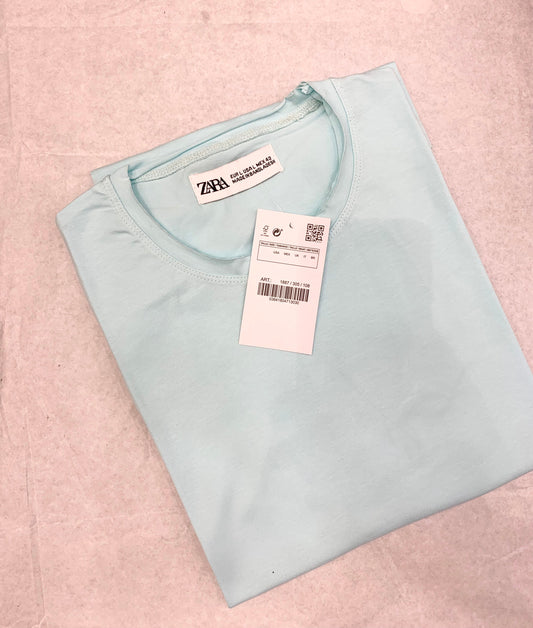 Zr Blue Color Plain Half Sleeve tshirt 18882