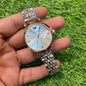 Rose Gold And Silver Chain White Dial Ladies Watch